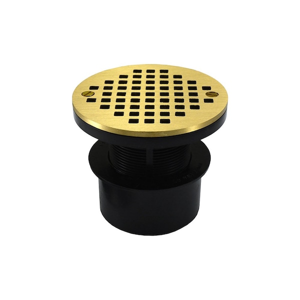 Jones Stephens 3in ABS Inside Pipe Fit Adjustable General Purpose Drain with Polished Brass Cast Strainer D53157 - main